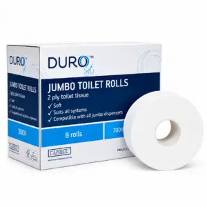 Toilet Roll Jumbo 2 Ply 8 Rolls 300 Metre Each Roll Carton