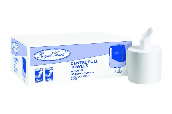 Centrefeed Towel 1 PLY 300 Metre 6 Rolls To The Carton