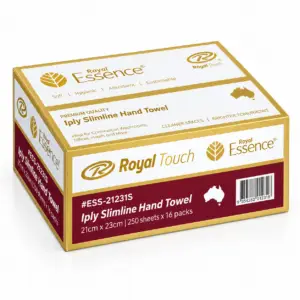 Slimline Towel 1 PLY Interleaved (23cm x 21cm) 16 Packs Of 250 4000 Sheets Carton
