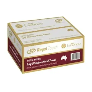 Slimline Towel 1 PLY Interleaved (23cm x 21cm) 16 Packs Of 250 4000 Sheets Carton