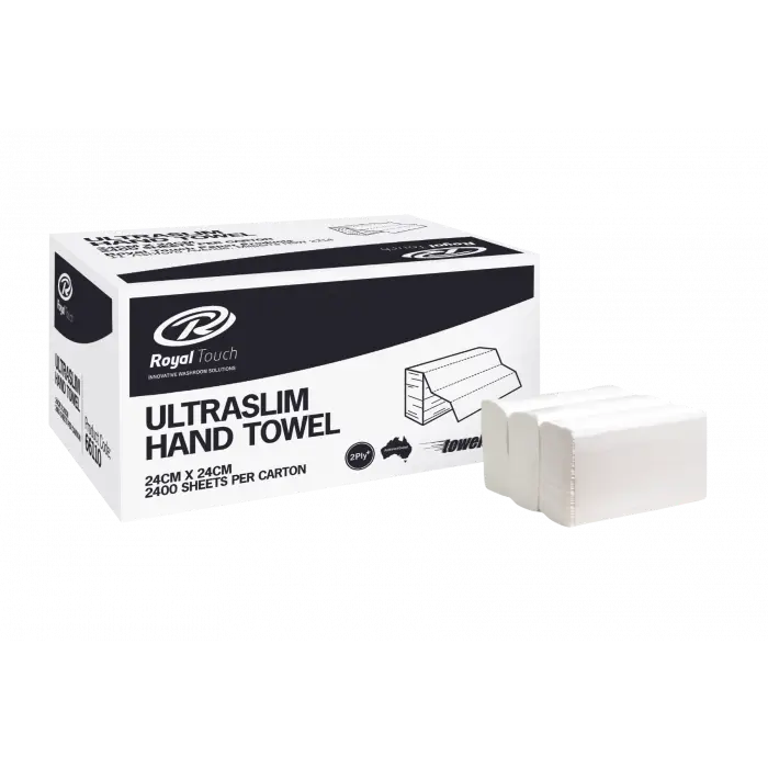 Ultraslim Towel 24cm x 24cm (2400) Carton 2 Ply 16 Sleeves