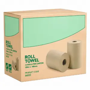 Roll Towel 100 Metre 1 PLY 16 Rolls Carton 180mm x 100M