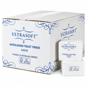 Toilet Tissue Interleaved 2 PLY Carton Ultrasoft  19.5 x 10cm - 36 x 250 Pack